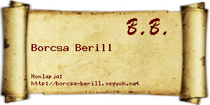 Borcsa Berill névjegykártya